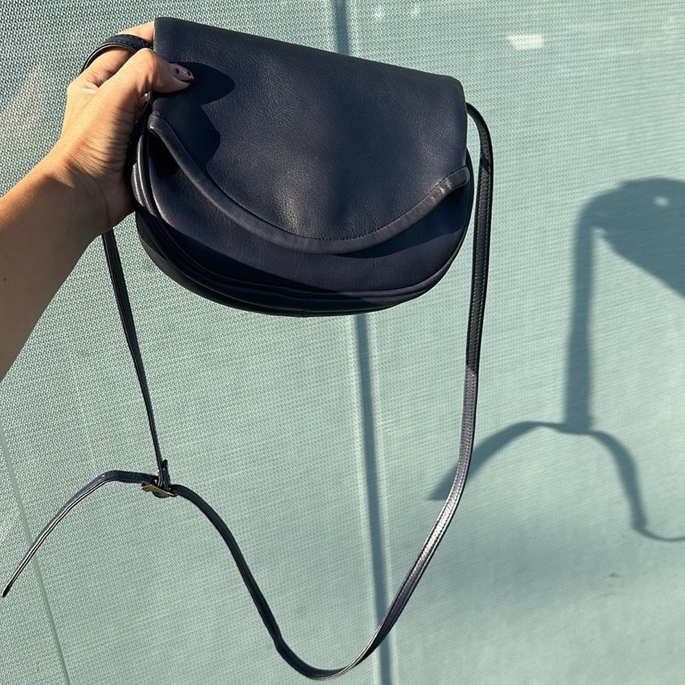 Leather Navy Blue Tignanello purse